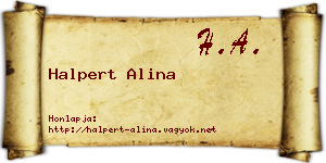 Halpert Alina névjegykártya